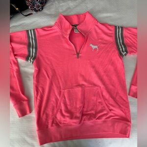 Victoria’s Secret PINK neon pink 1/4 zip sweatshirt, size S
